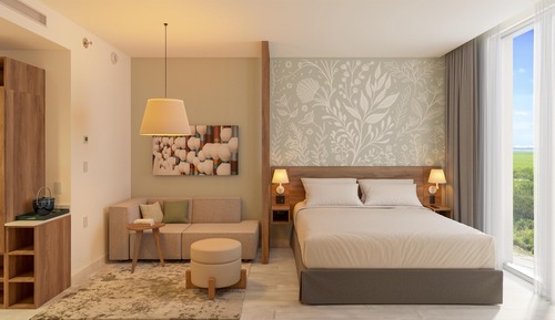 Room, 1 King Bed with Sofa bed, Roll-in Shower