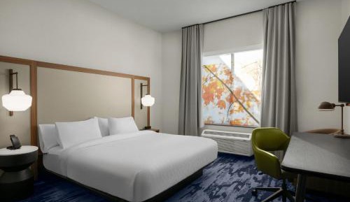 Standard King Room - Mobility and Hearing Accessible with Roll-in Shower