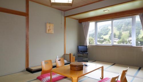 Japanese-Style Family Room with Mountain View