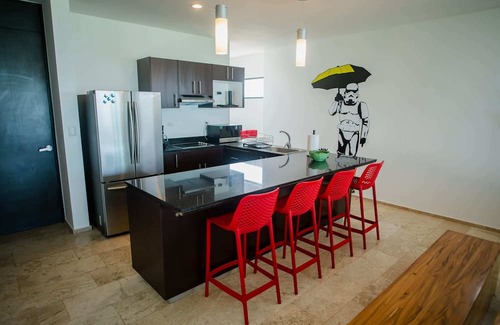 Chicxulub Puerto Apartment | Ocean views from all rooms of this Beachfront unit