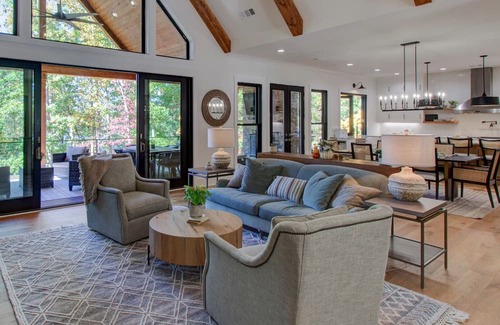 Reed Creek House | 5BR Luxury Lakefront w/ Private Dock, Hot Tub, and Fire Pit. Pet Friendly!