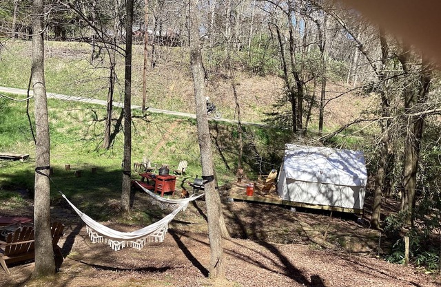 Cozy tent with all conveniences of home