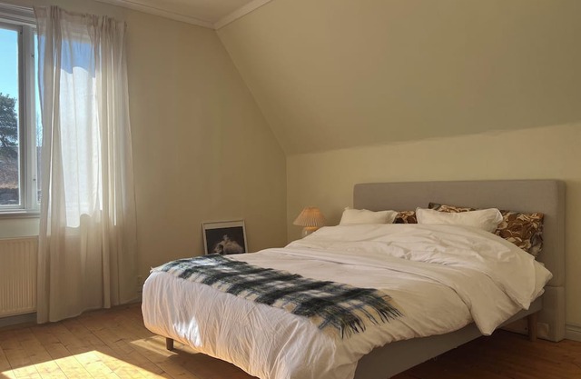 Semi-detached house near the sea, Gotland ferry and archipelago boats