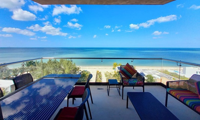 Chicxulub Puerto Apartment | Ocean views from all rooms of this Beachfront unit