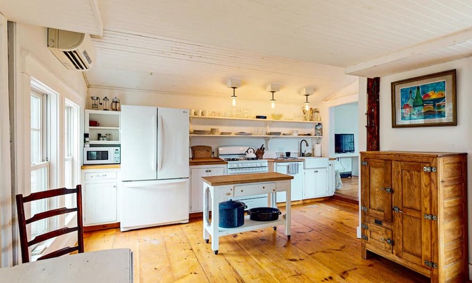 South Bristol House | Rustic Cabin with Serene Family-Friendly Amenities