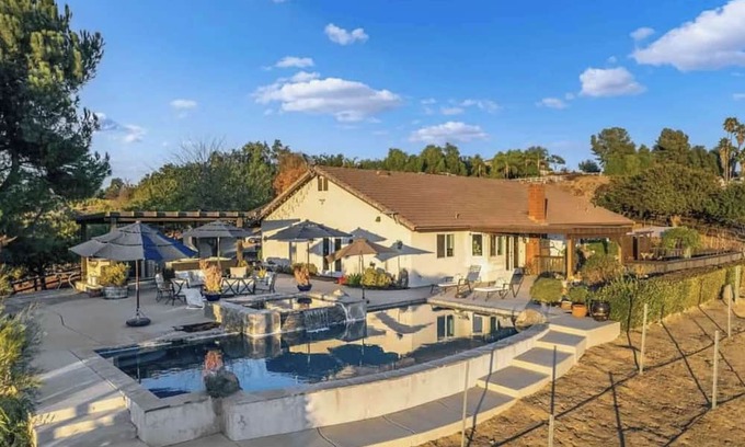 Temecula House | Temecula Wine Country Oasis with Pool Spa Fire Pit Pickleball Views