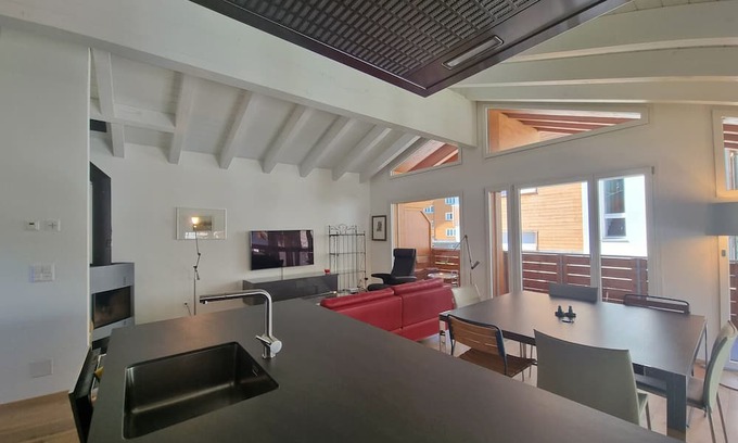 Saas-Fee Apartment | Modern duplex flat in the Bella Coppia building, 100 metres from the Alpin Express