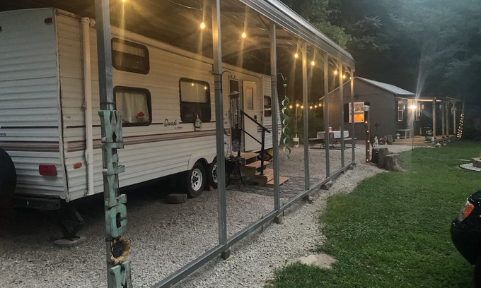 Danville RV Rental | Tranquil campsite with AC in the woods of Danville